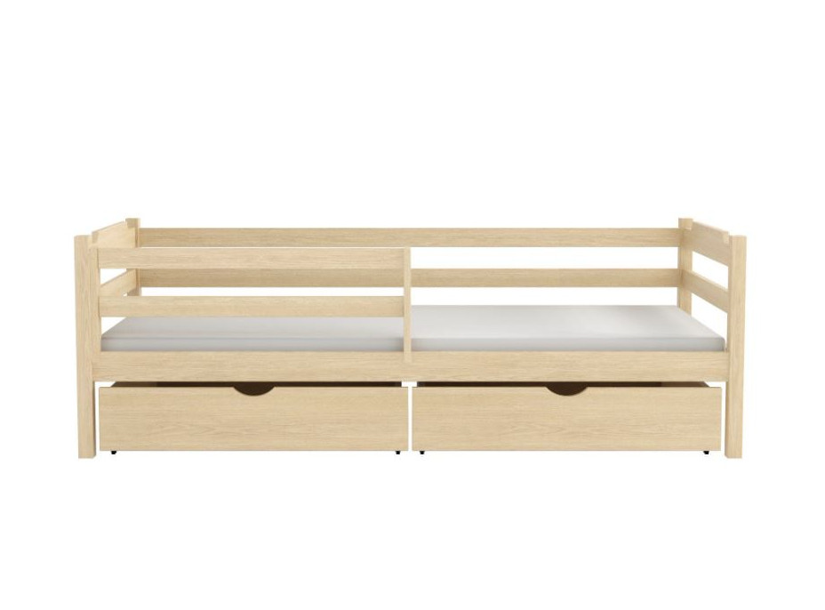 Detská posteľ z masívu borovice MIKULÁŠ so šuplíkmi - 180x80 cm - PRÍRODNÁ BOROVICA