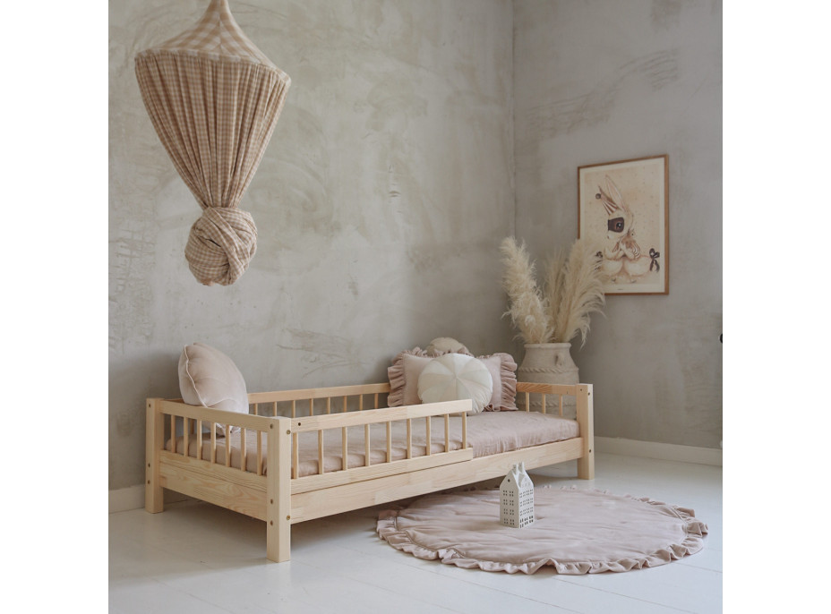 Detská posteľ z masívu borovice Basic BELLO (so šuplíkom/s prístelkou) - 160x80 cm