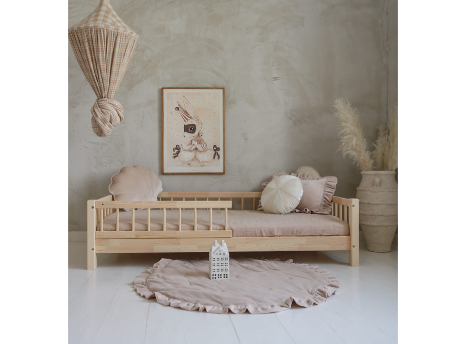 Detská posteľ z masívu borovice Basic BELLO (so šuplíkom/s prístelkou) - 200x90 cm