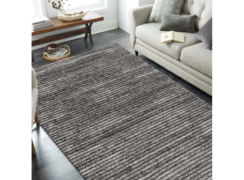 Kusový koberec PANNE stripes - odtiene šedej a hnedej