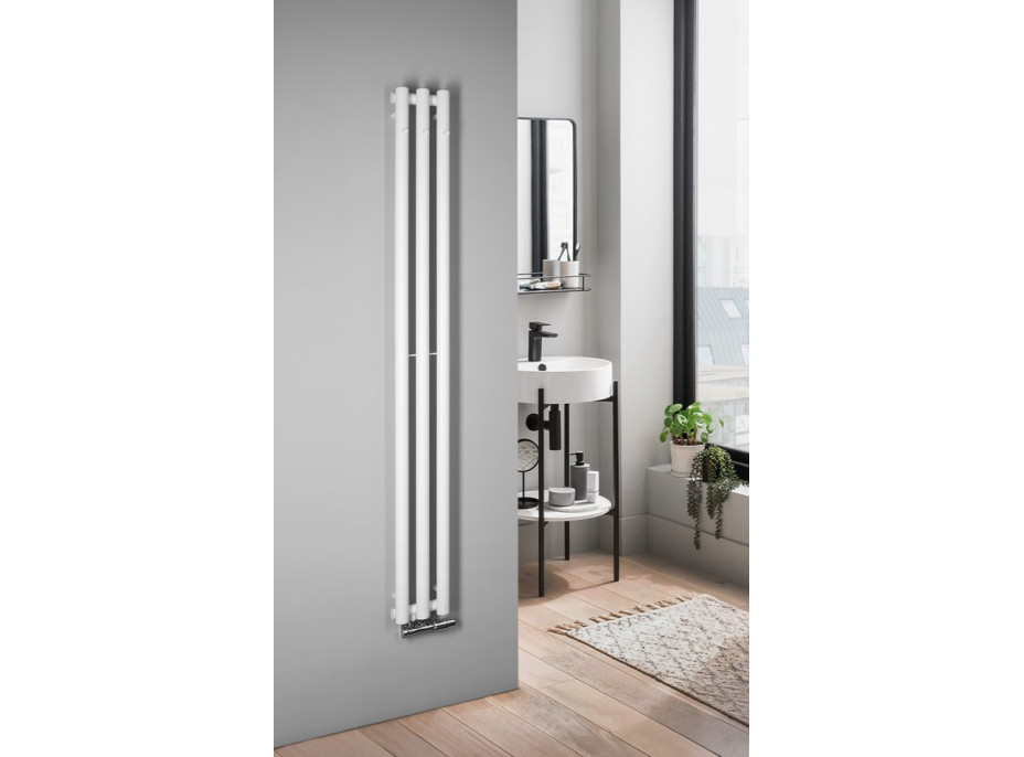 Sapho PILON vykurovacie teleso 196x1800mm, s tromi háčikmi pre uterák, biela mat IZ127T