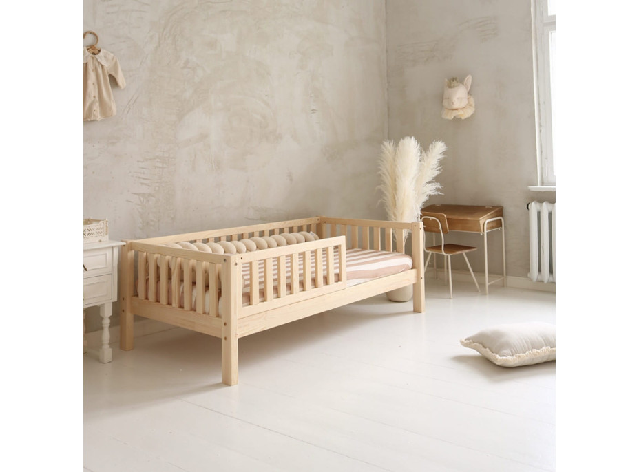 Detská posteľ z masívu borovice Basic LOVE (so šuplíkom/s prístelkou) - 180x80 cm