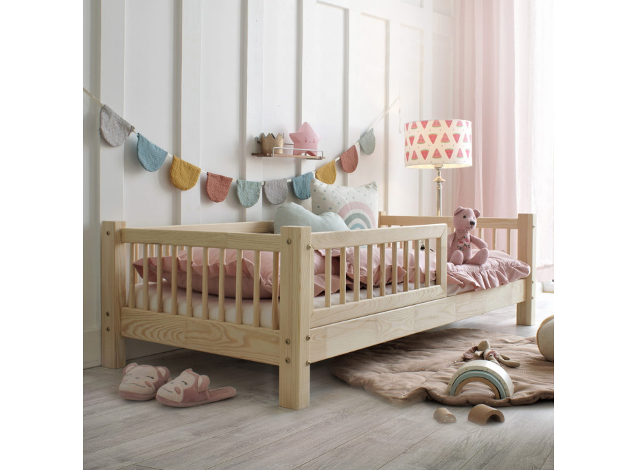 Detská posteľ z masívu borovice Basic BELLO (so šuplíkom/s prístelkou) - 180x80 cm [CLONE]