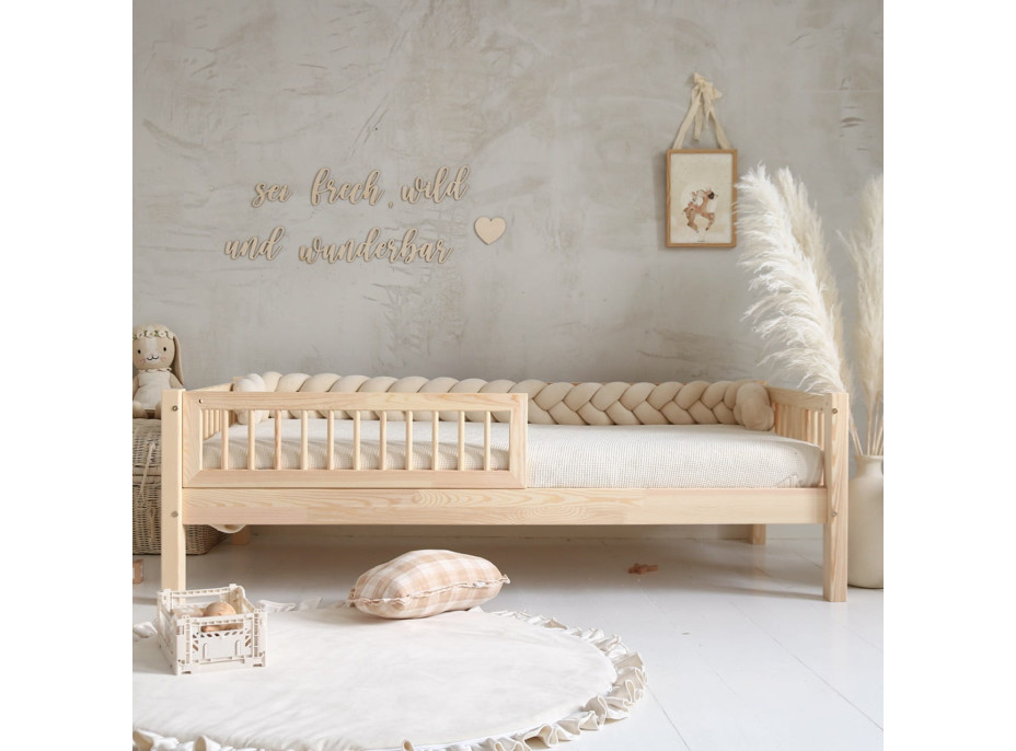 Detská posteľ z masívu borovice Basic BELLO (so šuplíkom/s prístelkou) - 180x80 cm [CLONE]