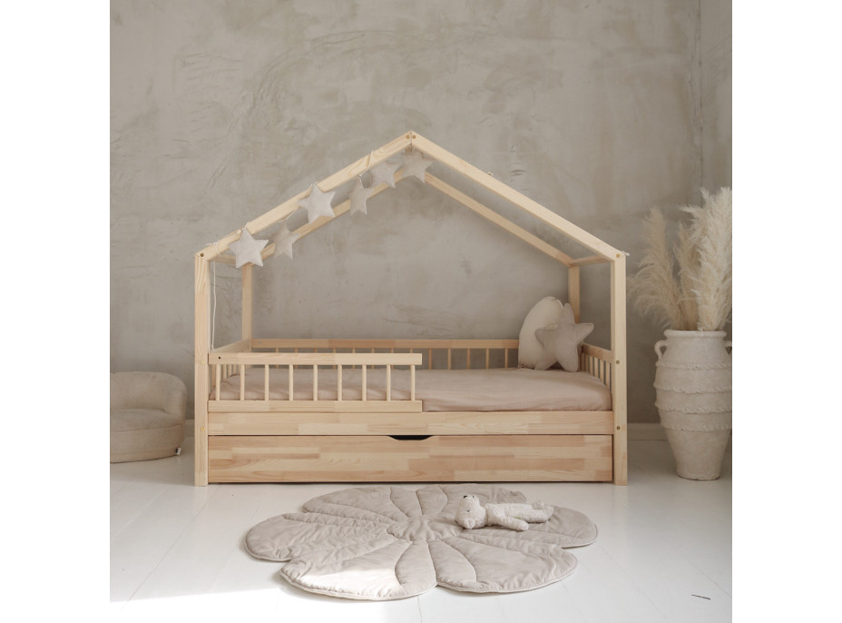 Detská domčeková posteľ z masívu borovice Bedhouse BELLO (so šuplíkom/s prístelkou) - 180x80 cm
