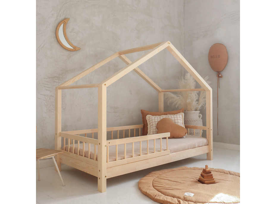 Detská domčeková posteľ z masívu borovice Bedhouse BELLO (so šuplíkom/s prístelkou) - 200x90 cm