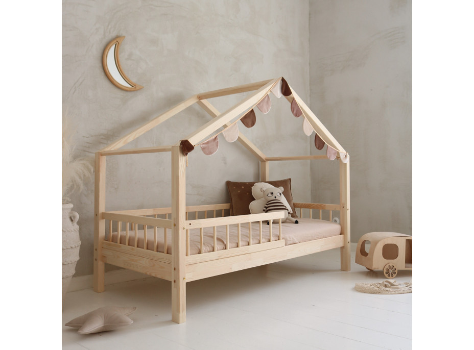 Detská domčeková posteľ z masívu borovice Bedhouse BELLO (so šuplíkom/s prístelkou) - 200x90 cm