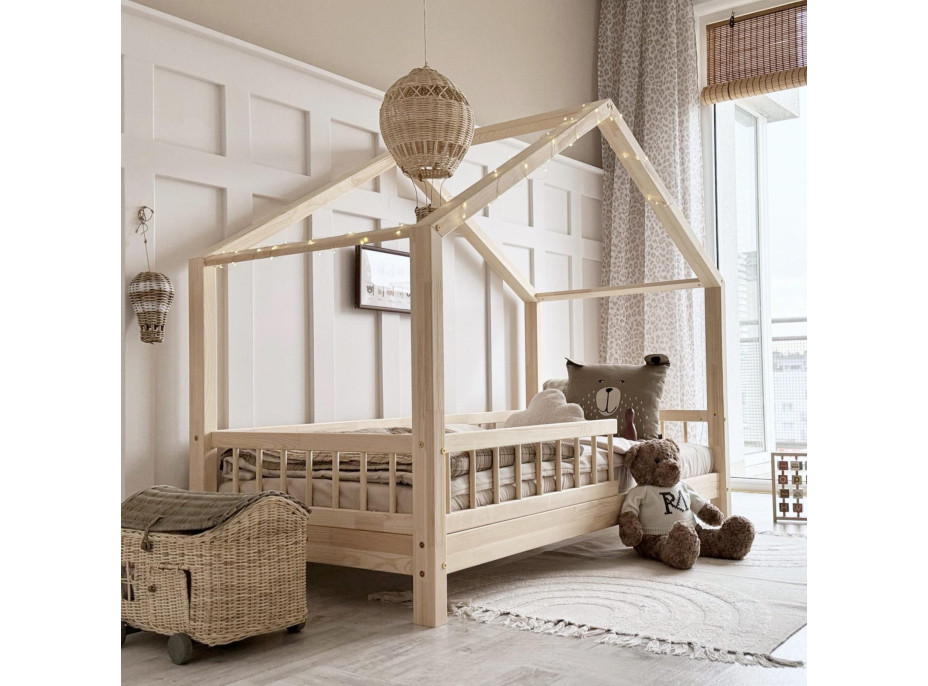 Detská domčeková posteľ z masívu borovice Bedhouse BELLO (so šuplíkom/s prístelkou) - 180x80 cm