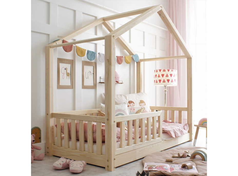 Detská Montessori posteľ z masívu borovice BASIC - 180x80 cm [CLONE]