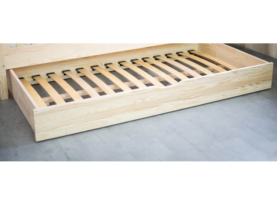 Detská domčeková posteľ z masívu borovice Bedhouse FENCE (so šuplíkom/s prístelkou) - 200x90 cm
