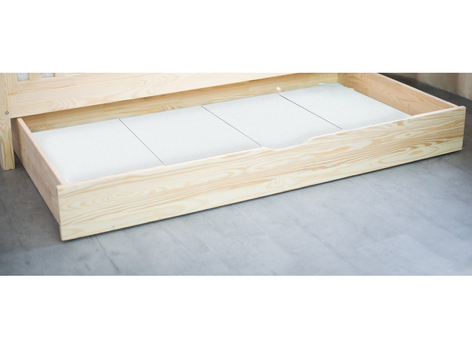 Detská domčeková posteľ z masívu borovice Bedhouse FENCE (so šuplíkom/s prístelkou) - 200x90 cm