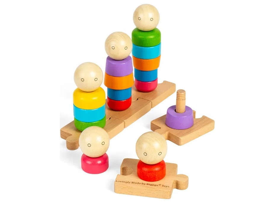 Bigjigs Toys Nasadzovanie Dúhová rodina