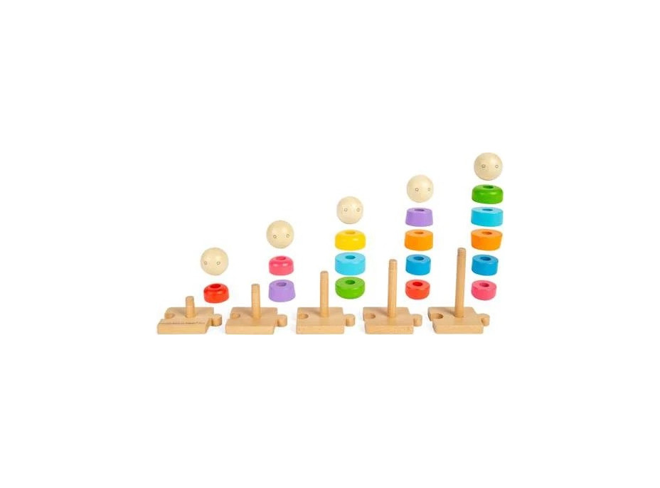 Bigjigs Toys Nasadzovanie Dúhová rodina