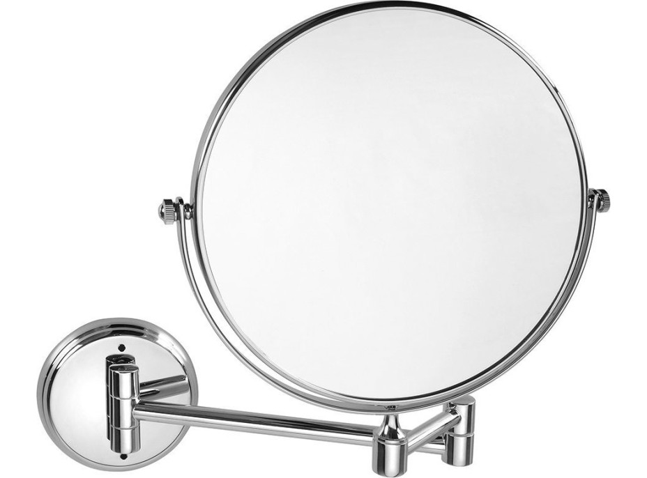 Sapho X-ROUND E kozmetické zrkadlo závesné, Ø 200mm, obojstranné, chróm XR010