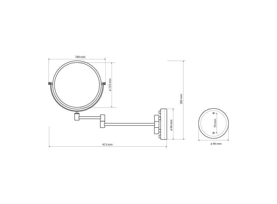 Sapho Kozmetické zrkadlo závesné, Ø 140mm, obojstranné, zlato XP012G