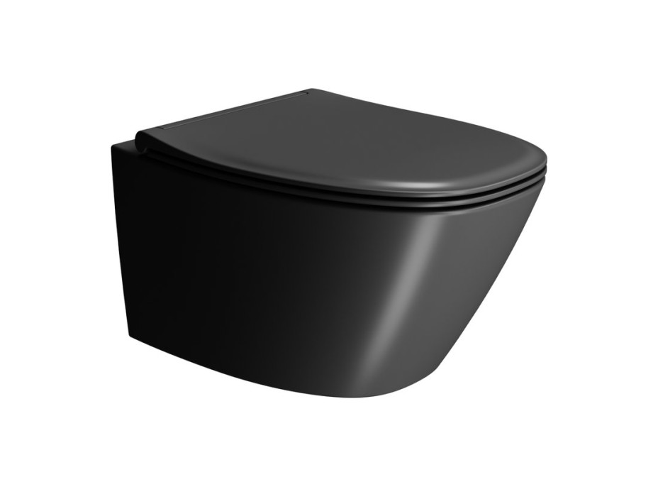 GSI MODO závesná WC misa, Swirlflush, 37x54cm, čierna dual-mat 841526