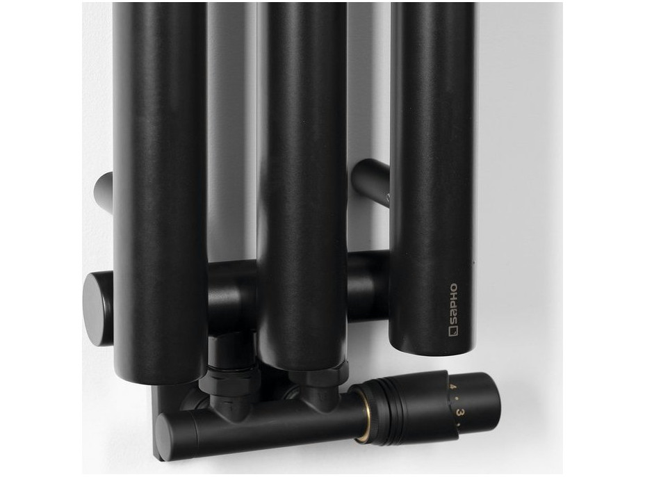 Sapho PILON vykurovacie teleso 196x1800mm, s tromi háčikmi pre uterák, čierna mat IZ128T