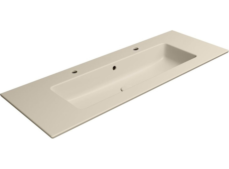 GSI PURA keramické umývadlo Slim 122x46cm, 2 otvory, creta mat 8887208