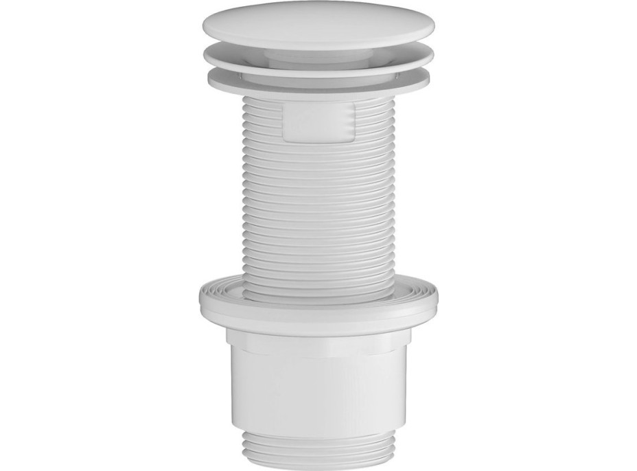 Sapho Umývadlová výpusť 5/4“, neuzatvárateľná, veľká zátka, 10-80mm, ABS/biela mat CV1232WM