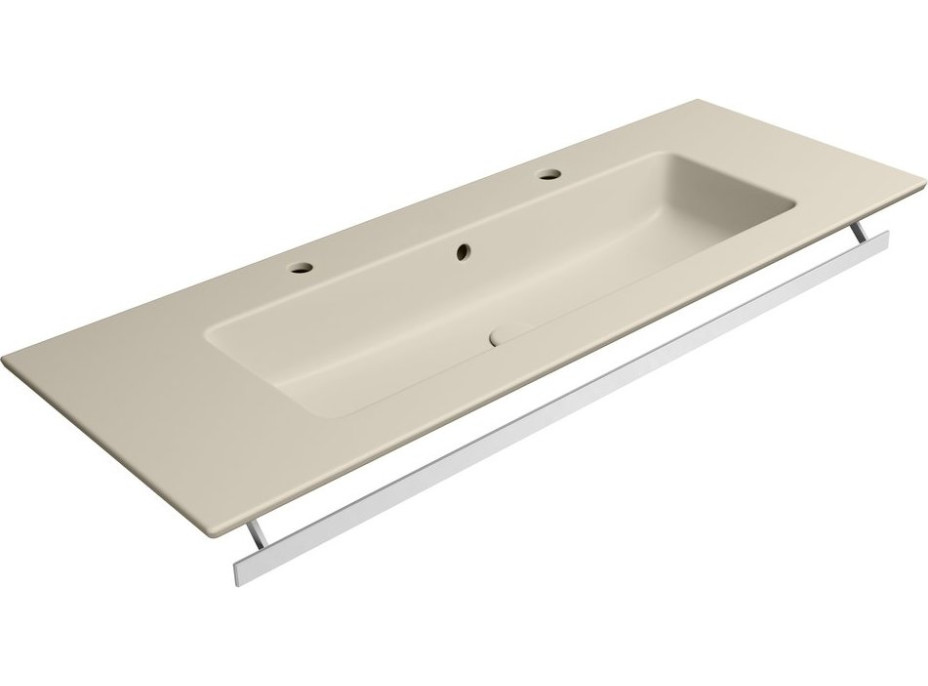 GSI PURA keramické umývadlo Slim 122x46cm, 2 otvory, creta mat 8887208