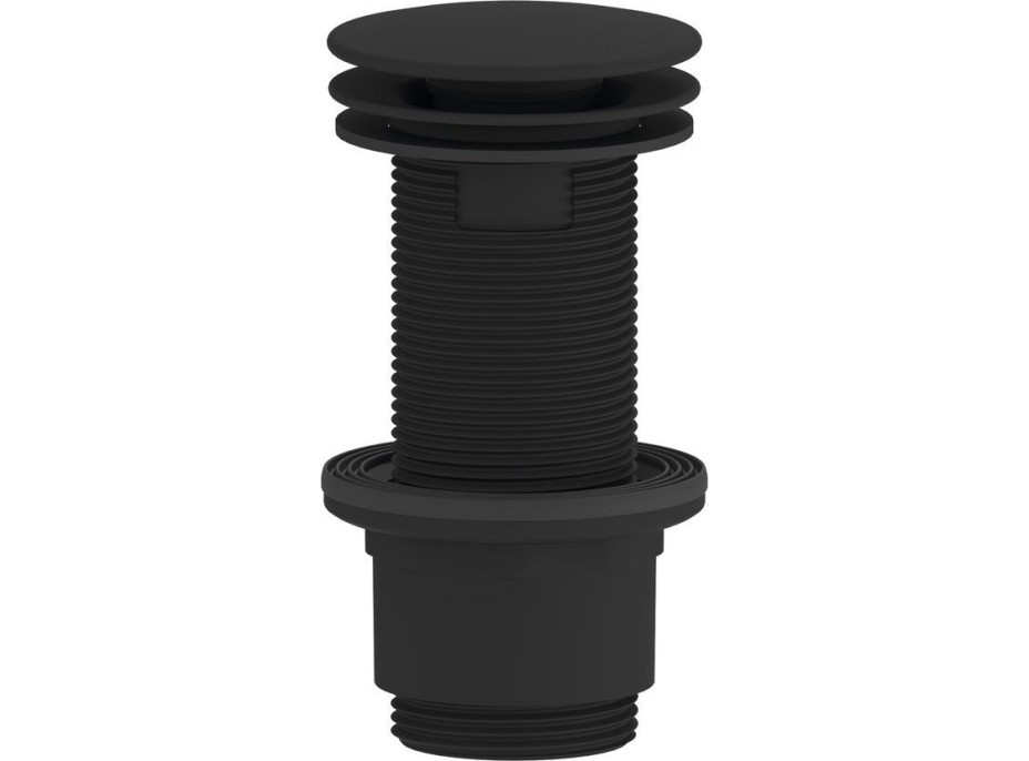 Sapho Umývadlová výpusť 5/4“, neuzatvárateľná, veľká zátka, 10-80mm, ABS/čierna mat CV1232B