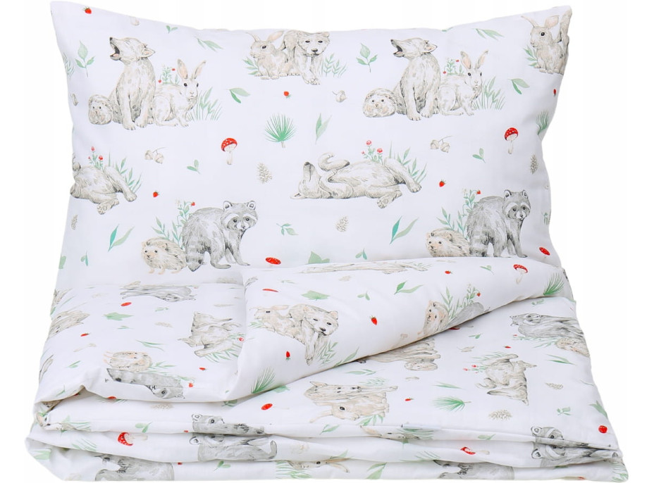 Detské bavlnené obliečky do postieľky 120x90 cm BABYMAM PREMIUM - Môj les