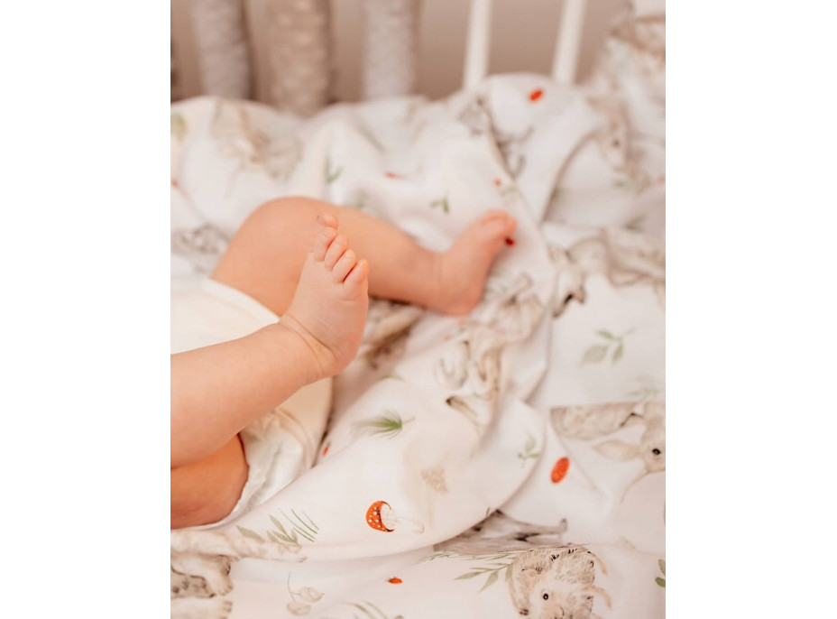 Detské bavlnené obliečky do postieľky 120x90 cm BABYMAM PREMIUM - Môj les
