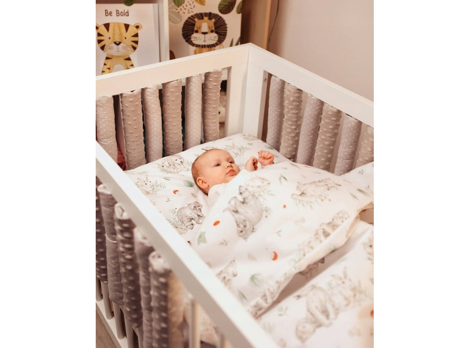 Detské bavlnené obliečky do postieľky 120x90 cm BABYMAM PREMIUM - Môj les