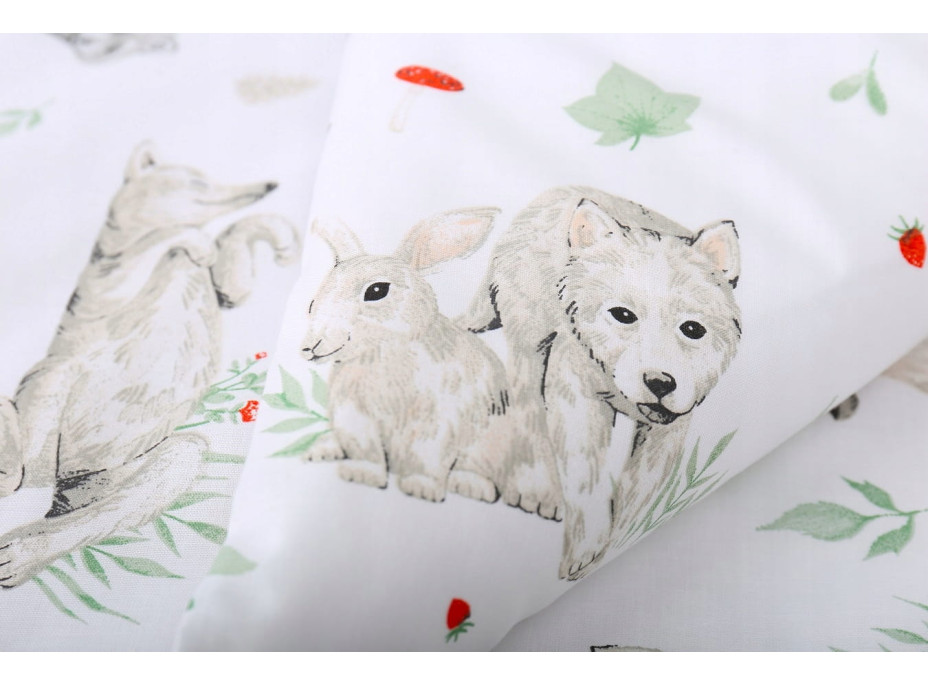 Detské bavlnené obliečky do postieľky 120x90 cm BABYMAM PREMIUM - Môj les