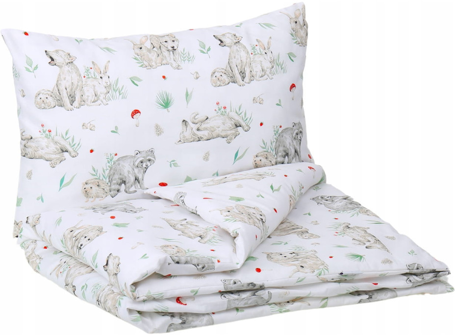 Detské bavlnené obliečky do postieľky 120x90 cm BABYMAM PREMIUM - Môj les