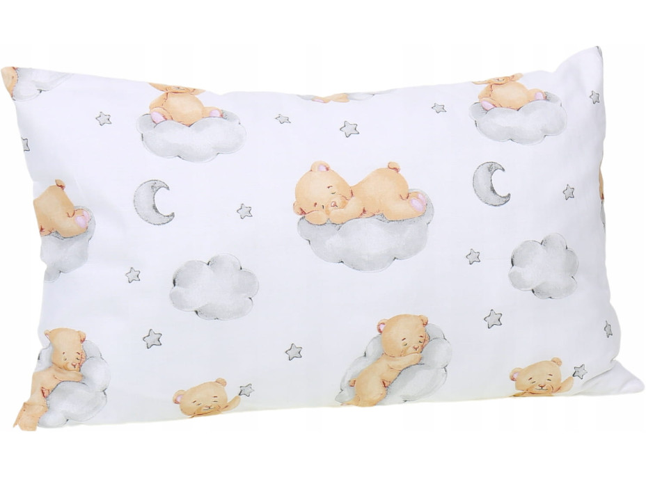 Detské bavlnené obliečky do postieľky 135x100 cm BABYMAM PREMIUM - Medvedík v oblakoch