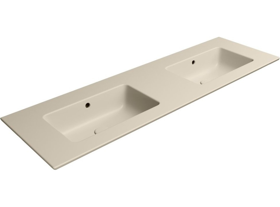 GSI PURA keramické dvojumývadlo Slim 142x46cm, bez otvoru, creta mat 8889008