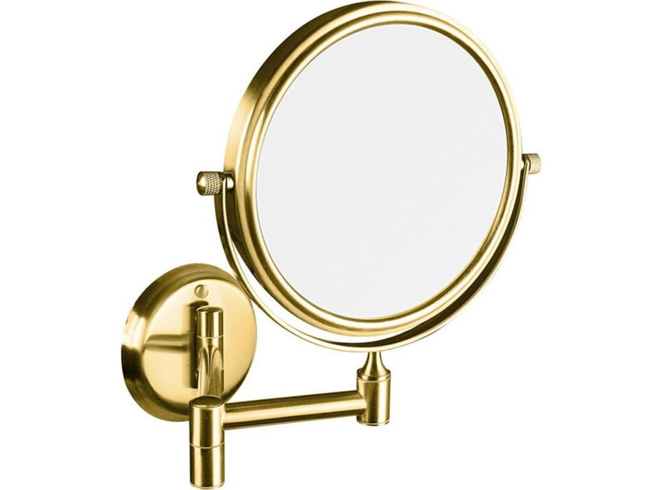 Sapho Kozmetické zrkadlo závesné, Ø 140mm, obojstranné, zlato XP012G