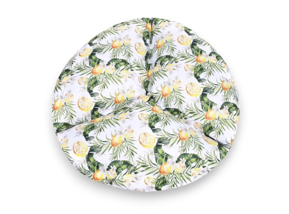Vodeodolný sedací MAXI vankúš 100x15 cm do závesného kresla - citróny/sivý