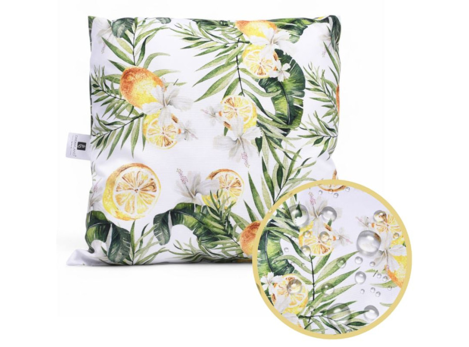 Vodeodolný sedací MAXI vankúš 100x15 cm do závesného kresla - citróny/sivý
