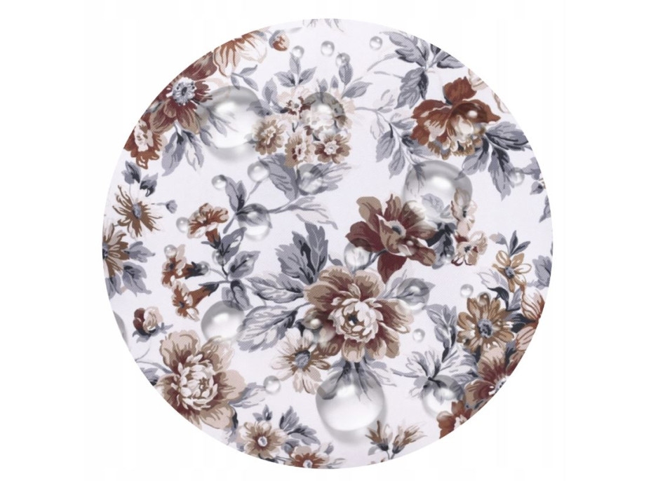 Vodeodolný sedací MAXI vankúš 100x15 cm do závesného kresla - hnedé kvety / hnedý