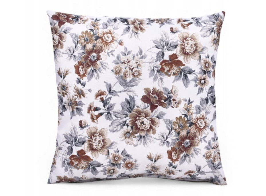 Vodeodolný sedací MAXI vankúš 100x15 cm do závesného kresla - hnedé kvety / hnedý