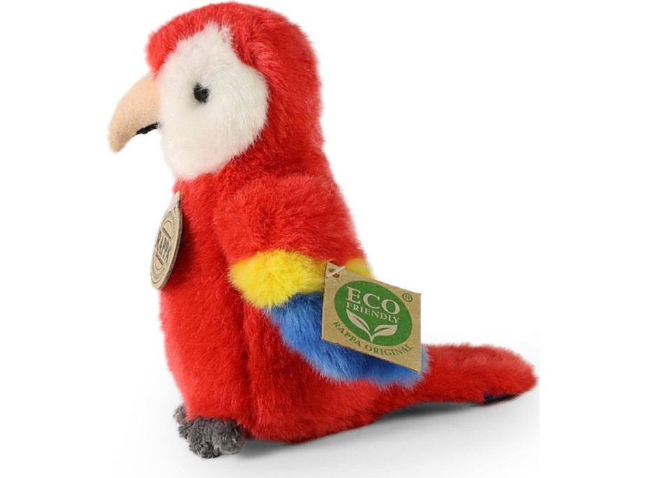 Rappa Plyšový papagáj Ara 16 cm červený ECO-FRIENDLY