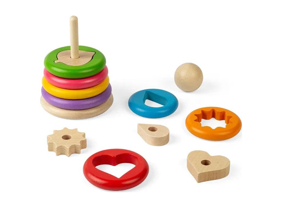 Bigjigs Toys Nasadzovanie tvarov na tyč