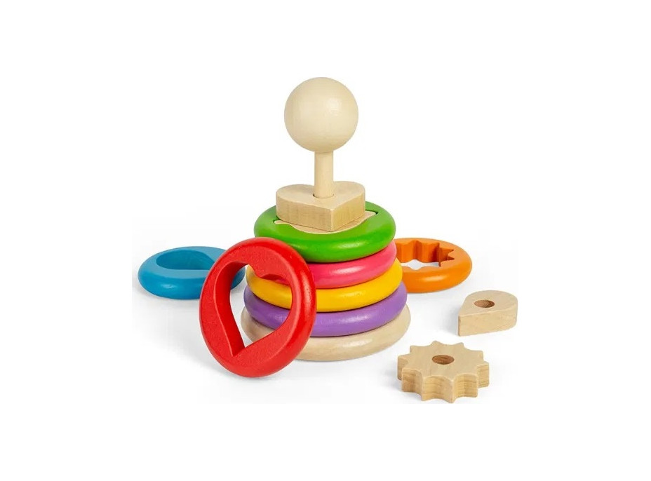 Bigjigs Toys Nasadzovanie tvarov na tyč