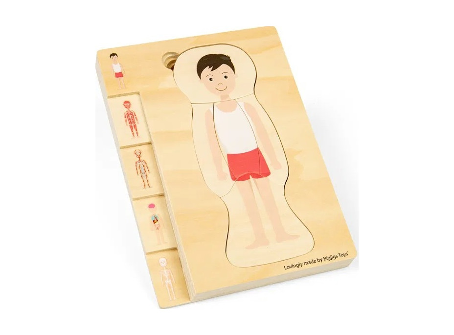 Bigjigs Toys Drevené puzzle Anatómia chlapec