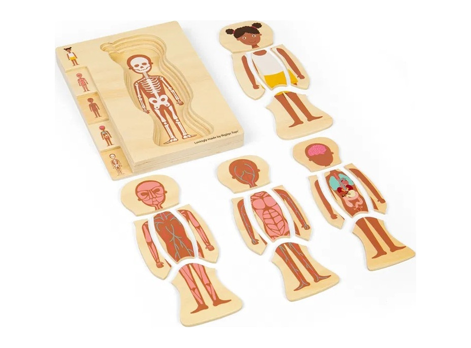 Bigjigs Toys Drevené puzzle Anatómia dievča