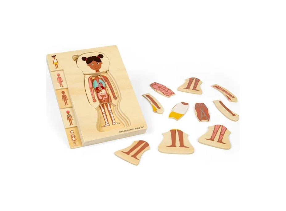 Bigjigs Toys Drevené puzzle Anatómia dievča