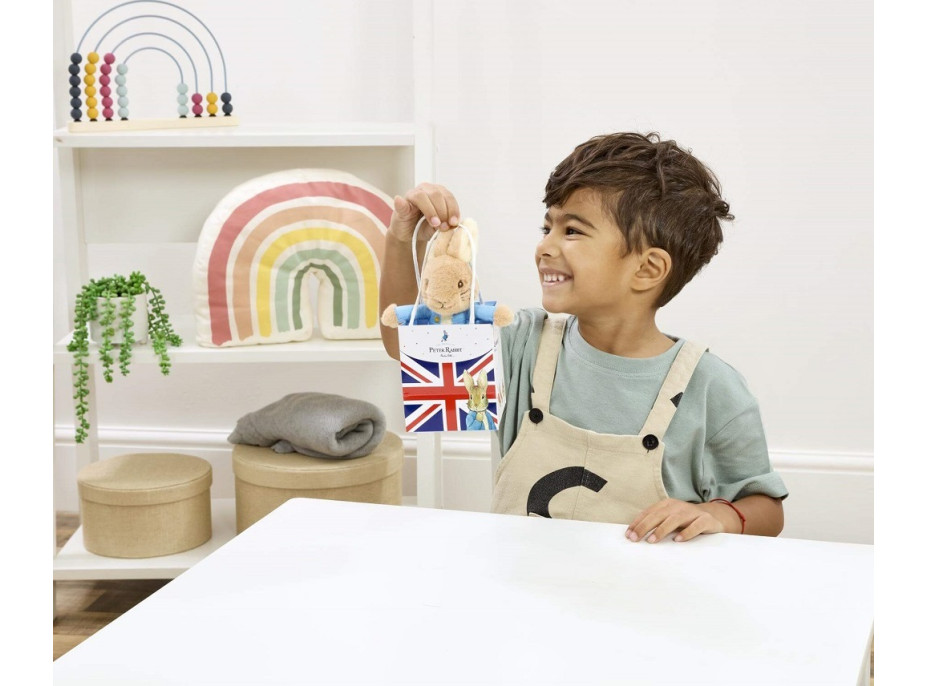 Rainbow Plyšový zajačik Peter v taške Union Jack