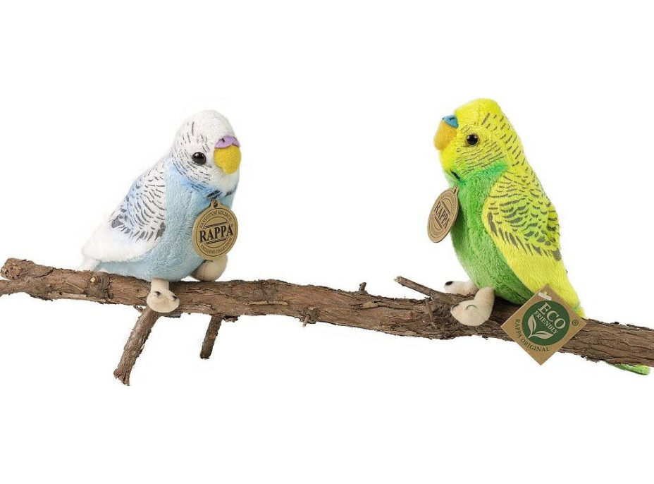 Rappa Plyšová andulka vlnkovaná 12 cm ECO-FRIENDLY súprava 2 ks