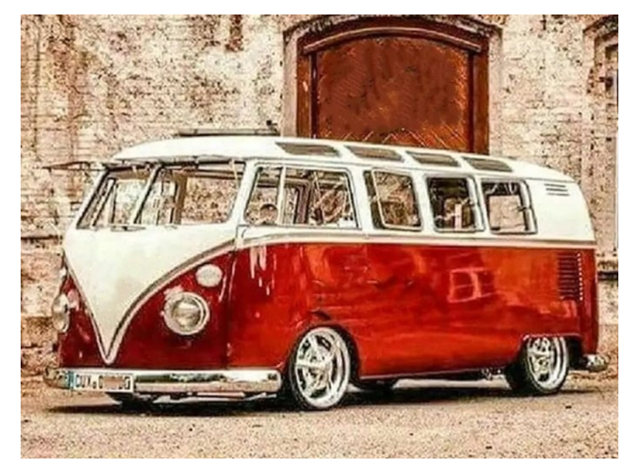 NORIMPEX Diamantové maľovanie Červený Volkswagen 30x40cm