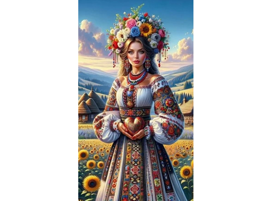 NORIMPEX Diamantové maľovanie Dievča so slnečnicami 30x40cm