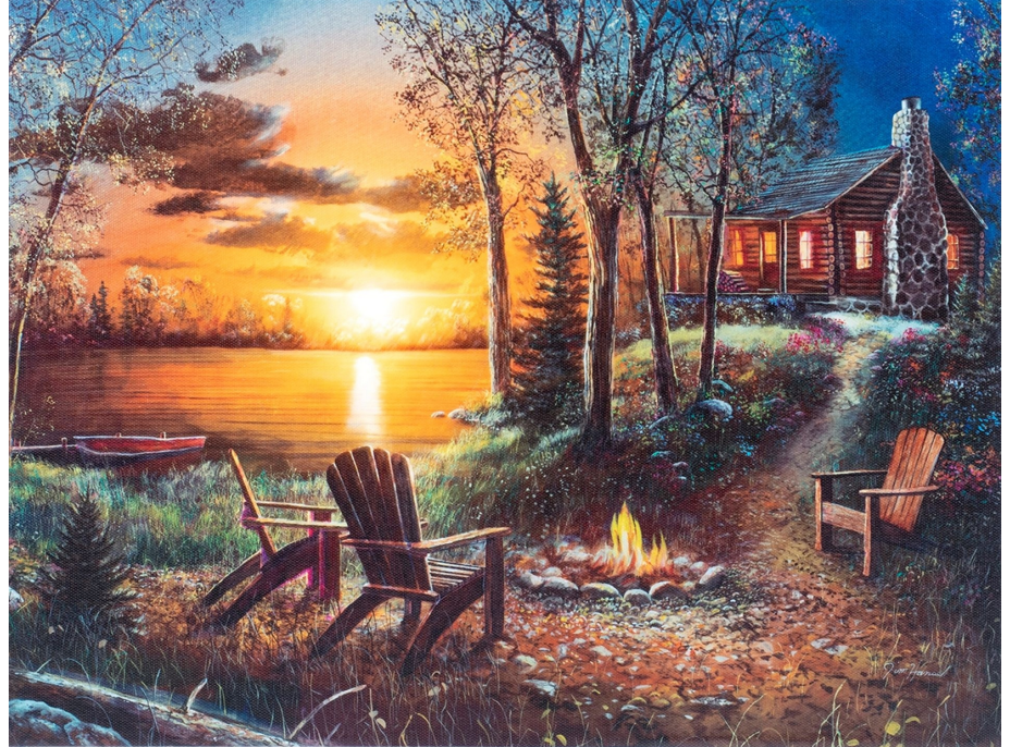 NORIMPEX Diamantové maľovanie Dom pri jazere 30x40cm