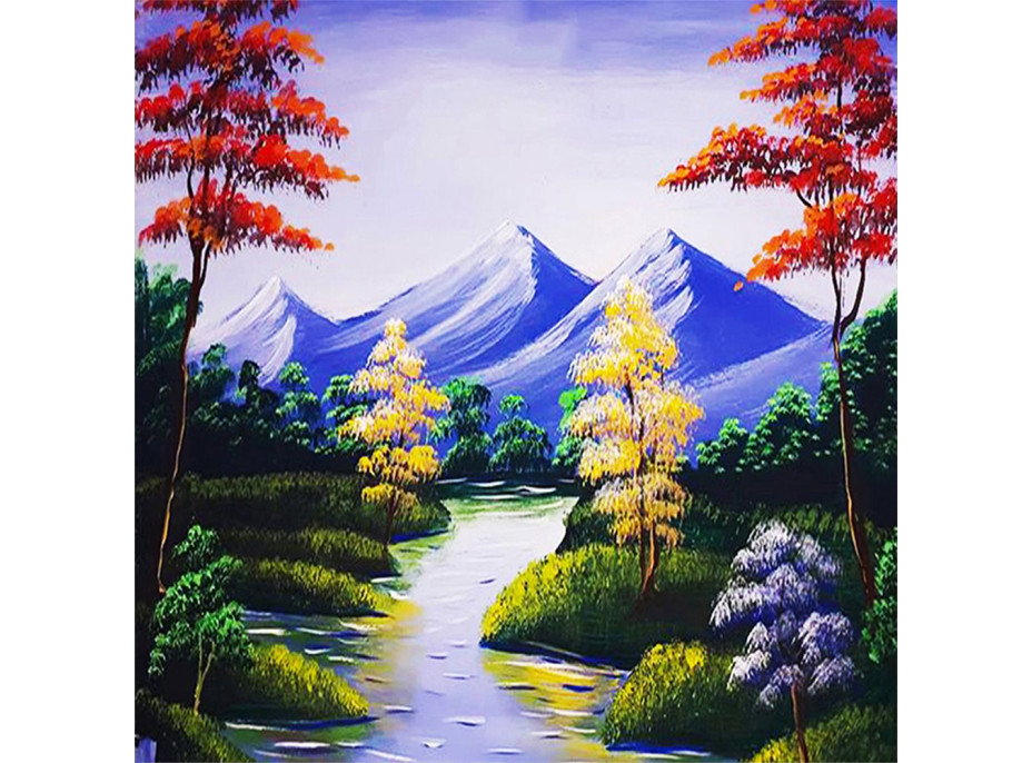 NORIMPEX Diamantové maľovanie Horská bystrina 30x40cm