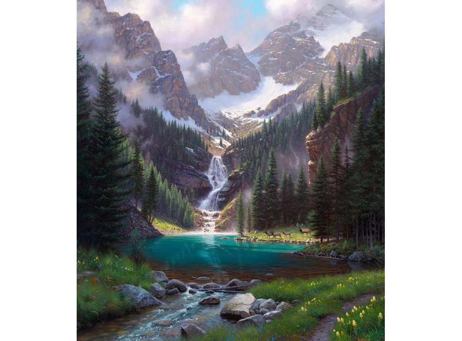 NORIMPEX Diamantové maľovanie Horský potok 30x40cm